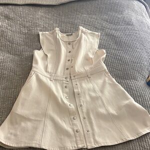 Elegant Cream Dress with Button Accents